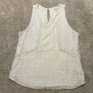 Monteau Los Angeles- Cream Knit Tank Top- Medium